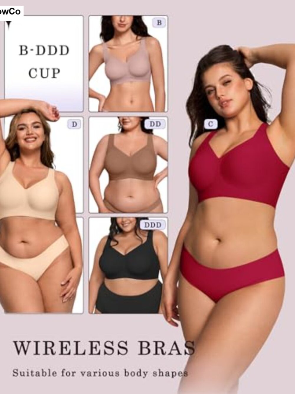 OEAK Wireless Jelly Bra Plus Size Push Up Full Coverage Comfort - Picture 4 of 6